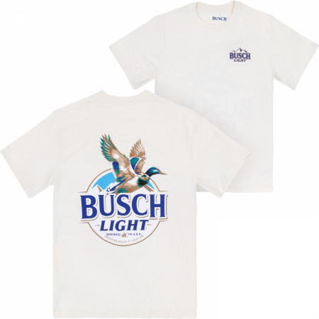 Busch Light Duck in Flight Front and Back Print T-Shirt
