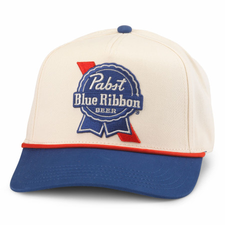 Pabst Blue Ribbon Beige and Blue Adjustable Hat