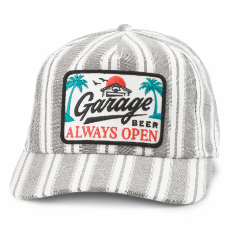 Garage Beer Striped Beach House Adjustable Hat