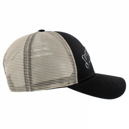 Jack Daniels Embroidered Logo Monochrome Mesh Hat