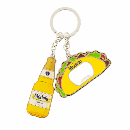 Modelo Especial Cinco Taco Bottle Opener Split Charm Keychain