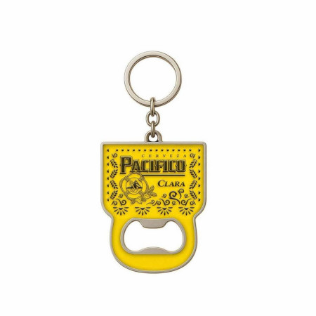 Pacifico Clara Yellow Laser Engraved Cinco Bottle Opener Keychain