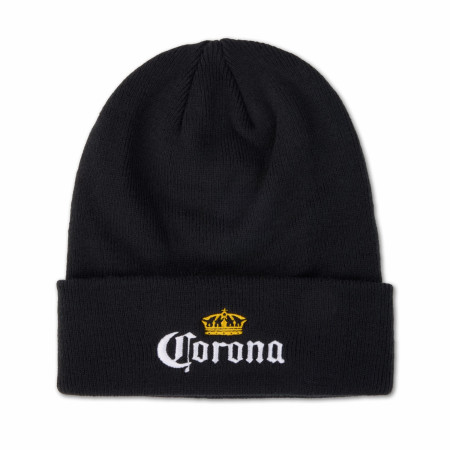 Corona Embroidered Logo on Black Cuffed Beannie