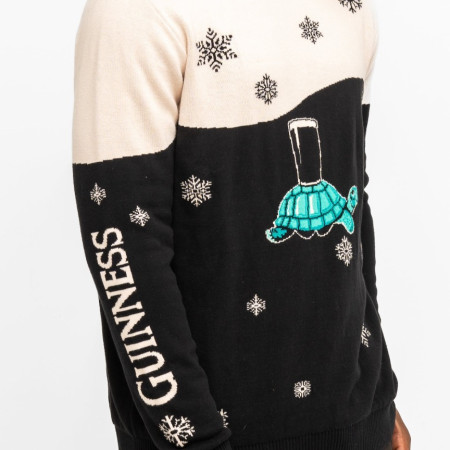 Guinness Holiday Black and Cream Tortoise Sweater