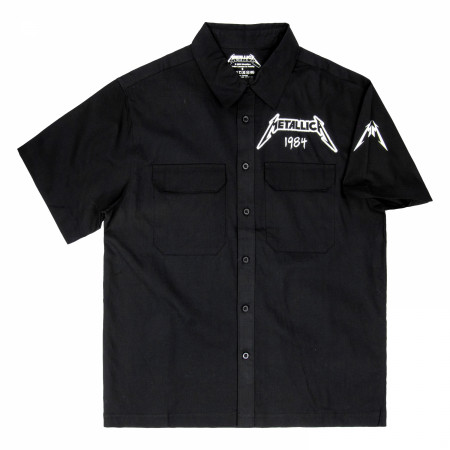 Metallica Ride the Lightning Button-Down Front  Back & Sleeve Print Shirt