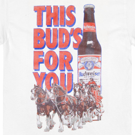 Budweiser Clydesdale This Bud's For You T-Shirt by Junk Food