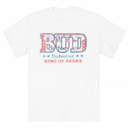 Budweiser King of Beers Label in Text T-Shirt by Junk Food