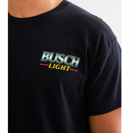 Busch Light Stained Glass Front and Back Print T-Shirt by Junk Food