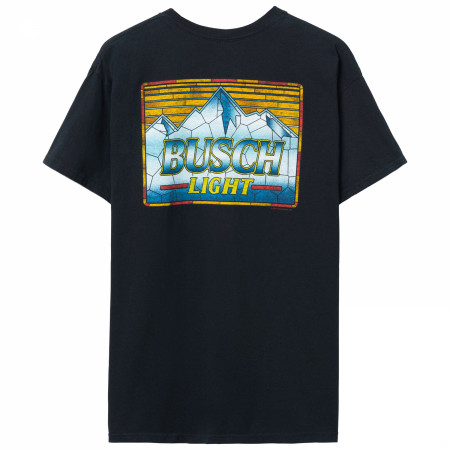 Busch Light Stained Glass Front and Back Print T-Shirt by Junk Food