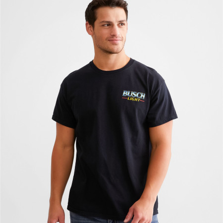 Busch Light Stained Glass Front and Back Print T-Shirt by Junk Food