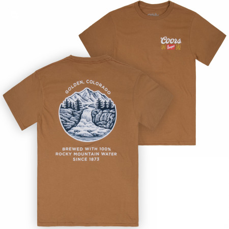 Coors Banquet 100% Rocky Mountain Water Front Back Print T-Shirt