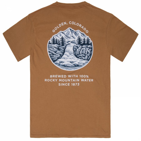 Coors Banquet 100% Rocky Mountain Water Front Back Print T-Shirt