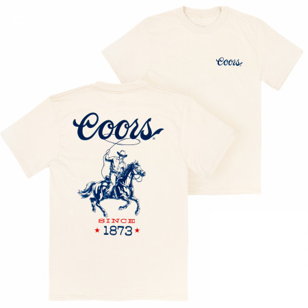 Coors Since 1873 Cowboy Lasso Front Back Print T-Shirt