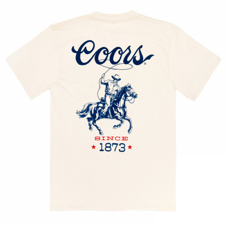 Coors Since 1873 Cowboy Lasso Front Back Print T-Shirt