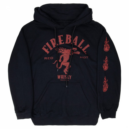 Fireball Whiskey Red Hot Devil with Sleeve Print Pullover Hoodie