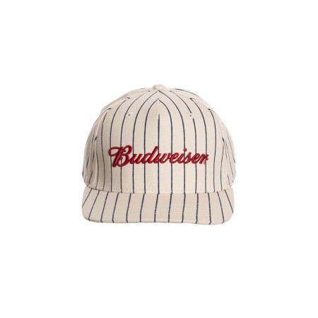 Budweiser Woven Logo Pinstripe Snapback Hat