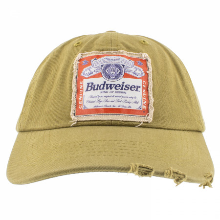 Budweiser Traditional Label on Olive Snapback Hat