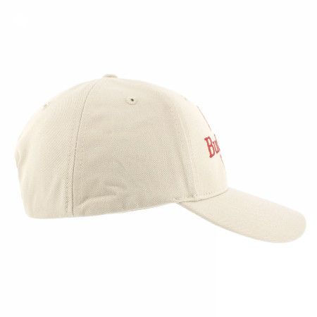 Budweiser Red Embroidered Logo on Beige Adjustable Snapback Hat