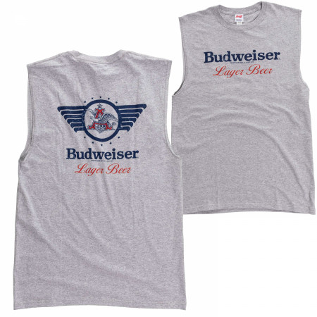 Budweiser Lager Beer Front and Back Print Mens Sleeveless T-Shirt