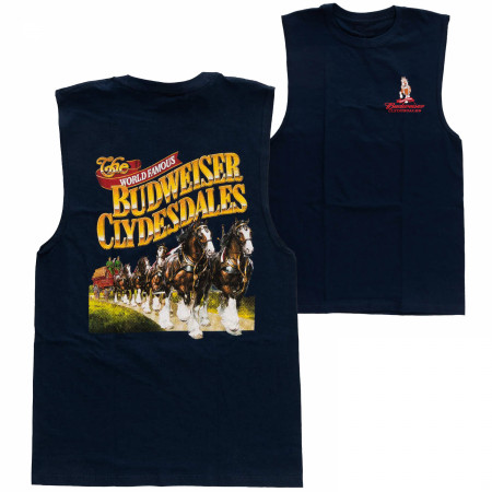 Budweiser Clydesdales Front and Back Print Mens Sleeveless Shirt