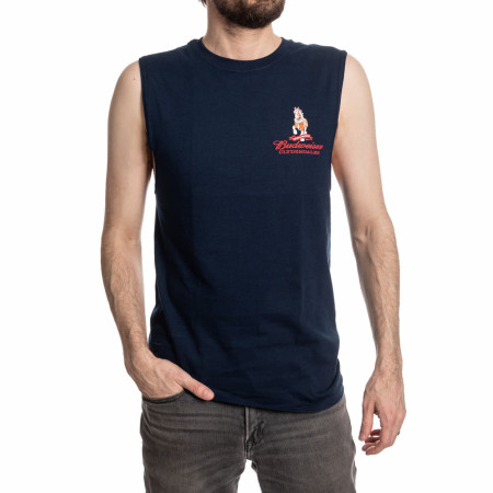 Budweiser Clydesdales Front and Back Print Mens Sleeveless Shirt