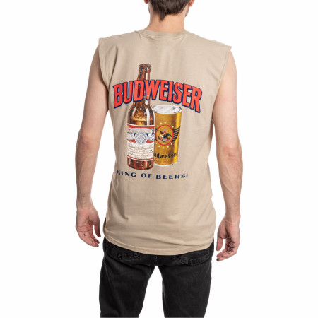 Budweiser King of Beers Front and Back Print Mens Sleeveless Shirt