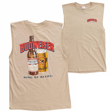 Budweiser King of Beers Front and Back Print Mens Sleeveless Shirt