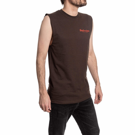 Budweiser Anheuser Logo Front and Back Print Mens Sleeveless Shirt