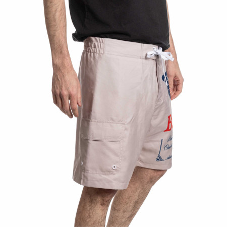 Budweiser King of Beers Vintage Logo Swim Board Shorts