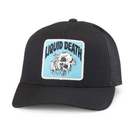 Liquid Death Dripping Skull Roscoe Trucker Snapback Hat