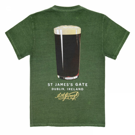 Guinness St James Gate - Green Pigment Dye Premium Front & Back Print T-Shirt