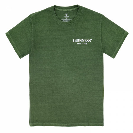 Guinness St James Gate - Green Pigment Dye Premium Front & Back Print T-Shirt