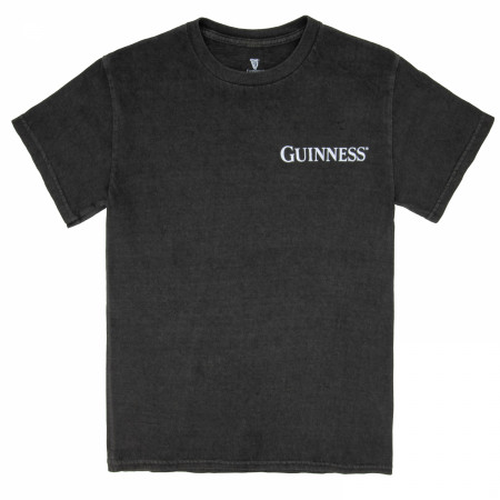 Guinness Extra Stout Harp Front & Back Print Black Pigment Dye Premium T-Shirt