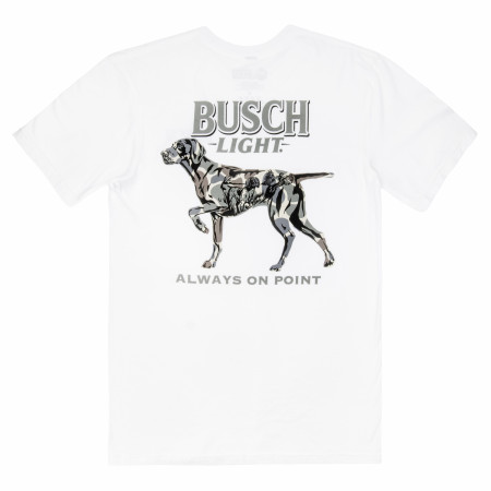 Busch Light Camo Dog Always on Point Front and Back Print T-Shirt