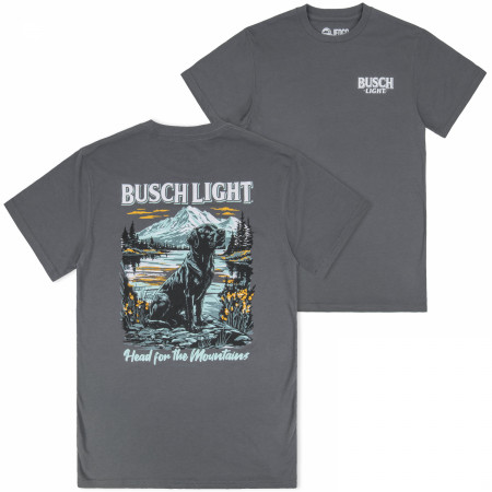 Busch Light Head for the Mountains Lab Front and Back Print T-Shirt