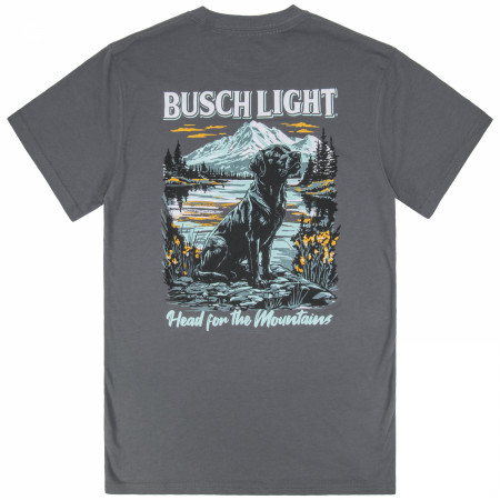 Busch Light Head for the Mountains Lab Front and Back Print T-Shirt