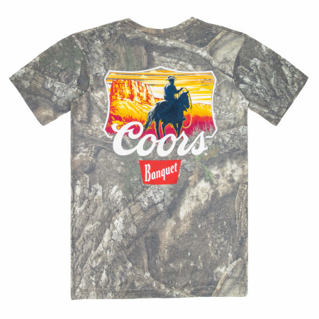 Coors Camo Cowboy Front and Back Print T-Shirt