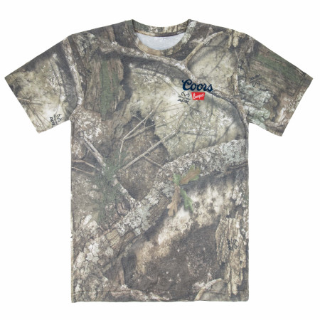 Coors Camo Rodeo Longhorn Front and Back Print T-Shirt