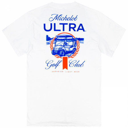 Michelob Ultra Golf Club Gold Cart Front and Back Print T-Shirt