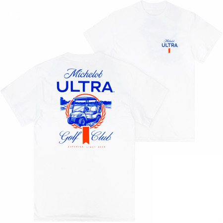 Michelob Ultra Golf Club Gold Cart Front and Back Print T-Shirt