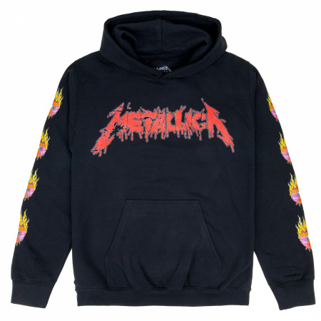 Metallica Floral Skull Pullover Front and Back Print Hoodie