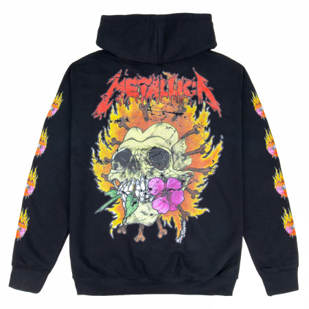 Metallica Floral Skull Pullover Front and Back Print Hoodie