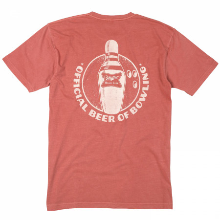 Miller High Life Official Beer of Bowling Front and Back Print T-Shirt