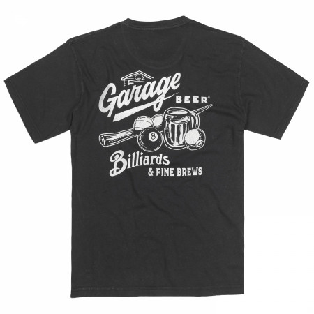Garage Beer Billiards & Fine Brews Front and Back Print T-Shirt