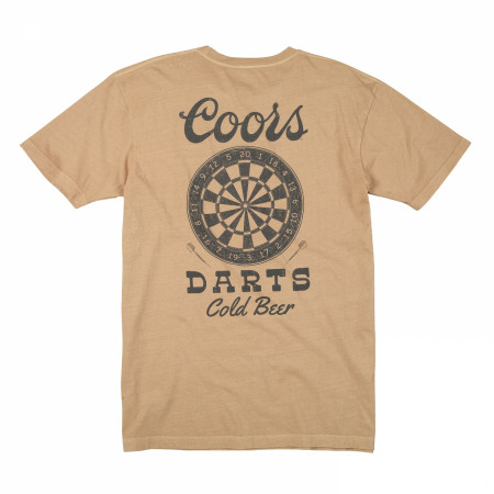 Coors Cold Beer Darts with Dartboard Front and Back Print T-Shirt