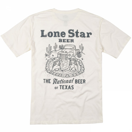 Lone Star National Beer of Texas Hot Tub Front and Back Print T-Shirt