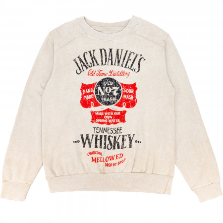 Jack Daniels Nostalgic Mineral Wash Long-Sleeve Womens Crew Neck Shirt