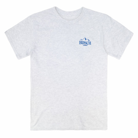 Busch Light Lake Fishing White Colorway Front & Back Print T-Shirt