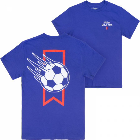 Michelob Ultra Soccer Logo Blue Colorway Front & Back Print T-Shirt