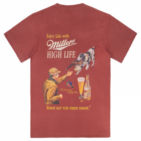 Miller High Life Pheasant Hunting Vintage Ad Front and Back T-Shirt